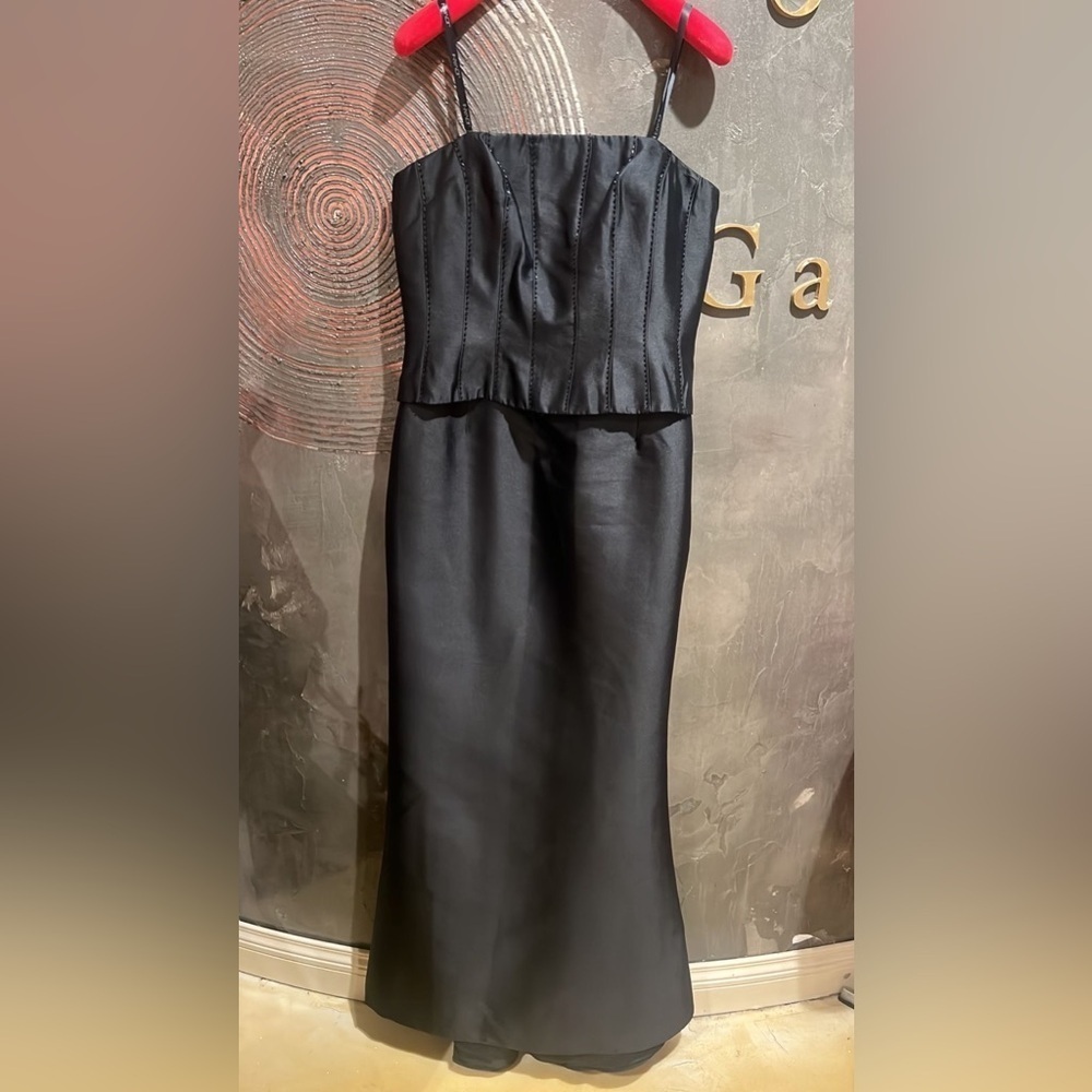 NWOT Jovani Elegant Black Satin corset gown